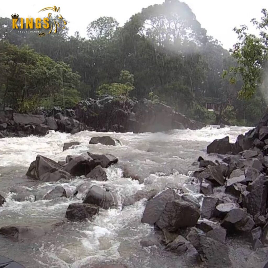 Escape to Dandeli's natural Jacuzzi! Relax in the rapids & enjoy the scenic beauty. Safe experience with trained guides at Kings Resort.